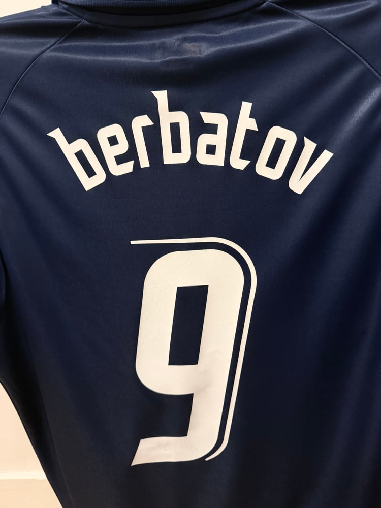 Image of Tottenham Hotspur “BERBATOV 9” 2007/08 Away Shirt + UEFA patch  (XL)