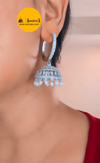 Image 2 of Minisha_Cute American Diamond Pinjada Jhumka