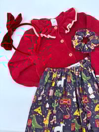 Image 4 of Jupette "Un Noël fun!" bleu marine