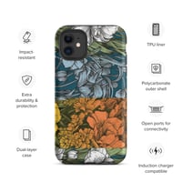 Image 3 of Art Nouveau Inspired Colorful Quartet Boho Hippie Floral Sketch Tough Case for iPhone®