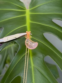 Image 4 of Gold Lavender Amethyst Moon Crystal Necklace