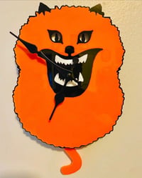 Image 1 of **Disfigured** House Cat Clock - Standard Orange Edition 