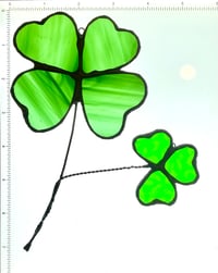 Image 2 of Shamrock with Clover Stained Glass Suncatcher