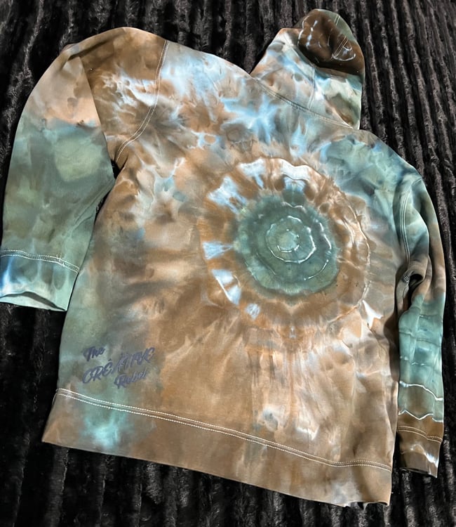 ICE DYED HEAVYWEIGHT HOODIE w/geode (Foggy Lake/Silver Spring)