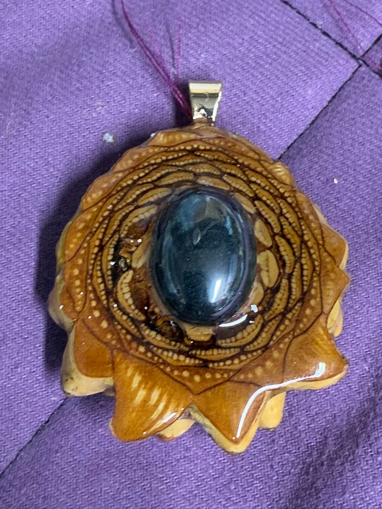 Image of Hematite Pinecone Charm | Handmade PNW | Resin Jewelry | #95