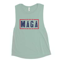 Image 4 of MAGA Distressed Light Colors - Ladies’ Muscle Tank