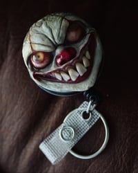 Image 5 of Handmade Pennywise Badge Reel Keychain OOAK