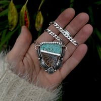 Image 3 of Number 8 Turquoise & Ammonite Fossil Talisman~Earth's Heirloom Collection