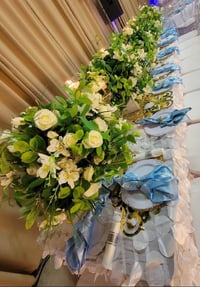 Image 5 of 40 cm Green and white flower balls 