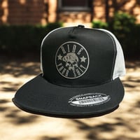 Image 2 of SKULL AND STARS LEATHER PATCH FRONT TRUCKER