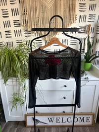 black crop sheer cover up