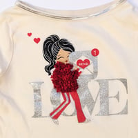 Image 3 of Girls 2D Textured Graphic Long Sleeve Shirt