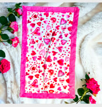 Image 3 of Valentines Day Minky Infant Blanket Plush with Border