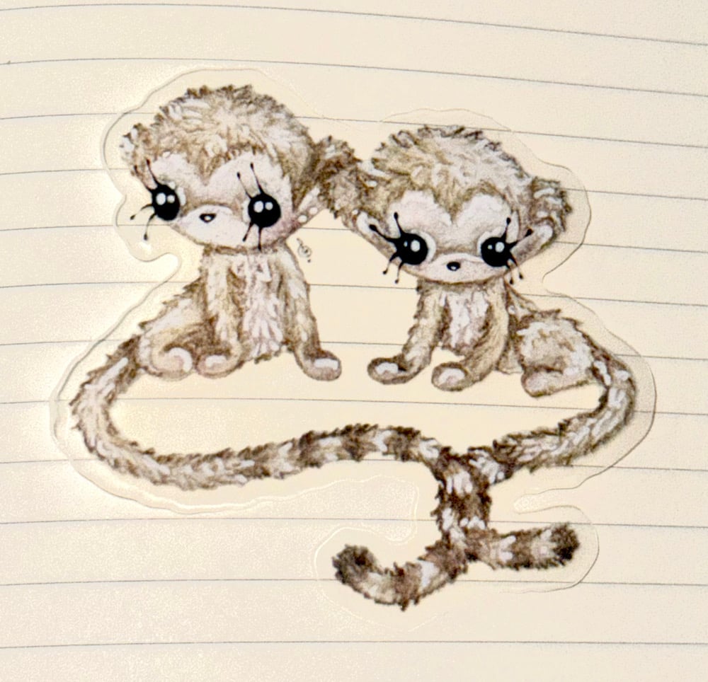 Image of Forevermore monkeys transparent sticker 