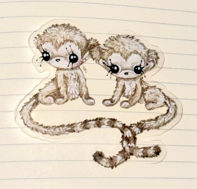 Image of Forevermore monkeys transparent sticker 