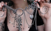Image 4 of Asymmetrical chainmail charm necklace 