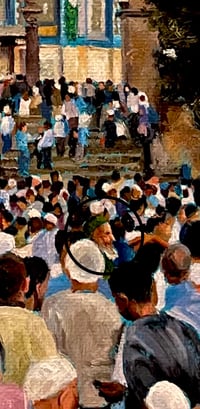 Image 2 of Finding Khidr in Jerusalem original oil painting 