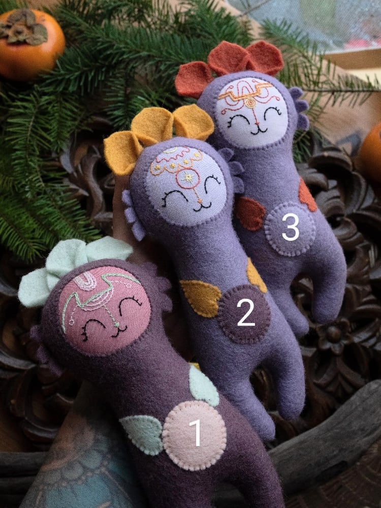 Image of Purple Felt Space Dolls