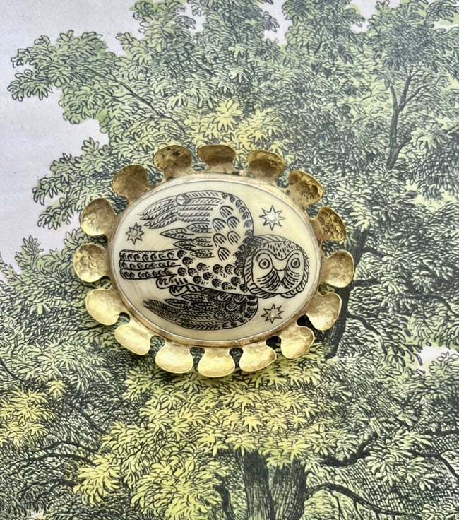 LARGE WOODLAND SAGE BROOCH