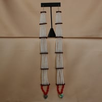 Image 1 of 5 tier Dentalium earrings (red)