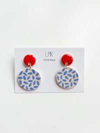 Paire de boucles d’oreilles céramique BOURRACHES rouge