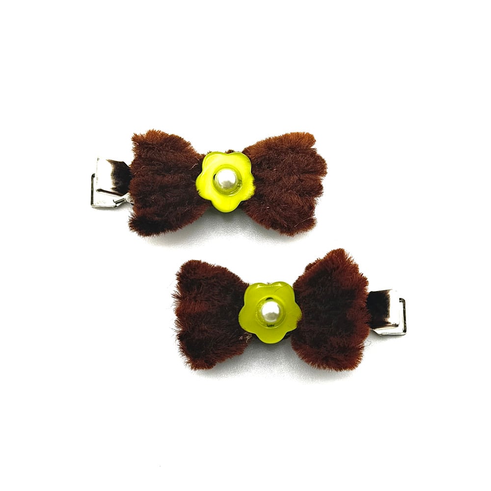 Image of Baby Fuzzy Bow Clips