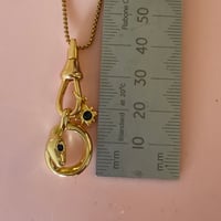 Image 4 of Fine Gold Chain with Swivel Clasp and Snake and Green Twinkle