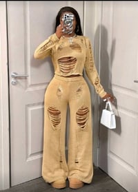 Image 1 of 2pc Knitted Pants Set 