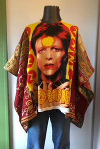 Image 2 of Upcycled “Bowie” vintage quilt poncho