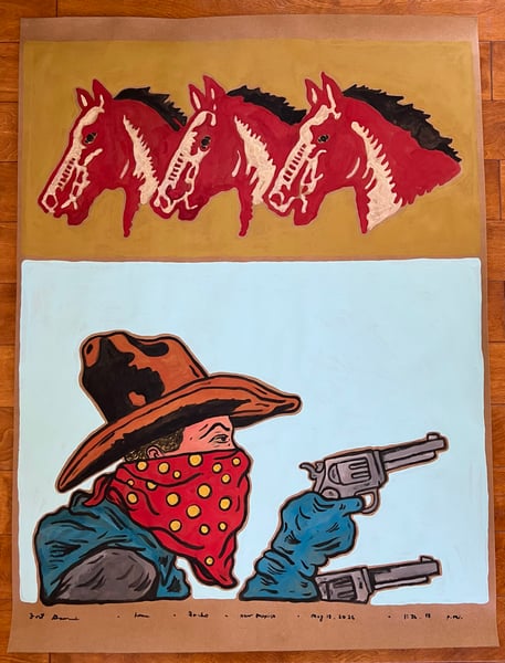 Image of Three Horses and a Gunslinger