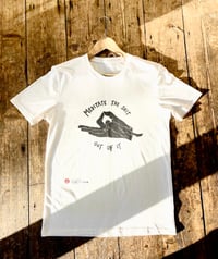 Image 1 of Meditate the shit t-shirt - raw-natural/black