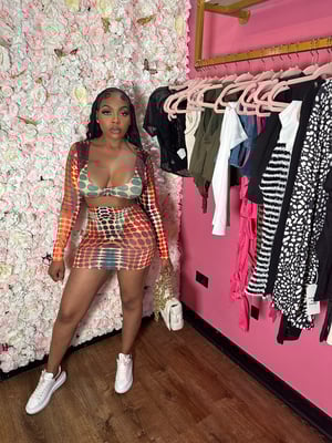 Image of Fire Colorblock Skirt Set 