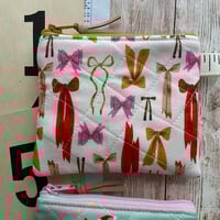 Image 5 of "Sleigh Bells Ring” Or “Bows" Mini Quilted Zipper Bag