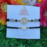 Image 1 of Clock design Virgencita bracelet set