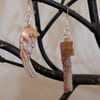 Owl feather earrings