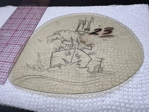 Image of Original 1950’s Era Acetate Stencil 4.25”  “Navy Ships” (Unmarked)