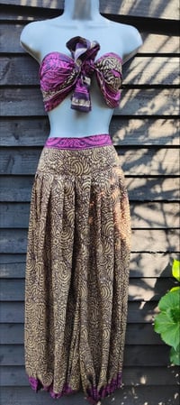 Image 1 of Milan Hareem/ Bloomer/ Balloon trousers with matching head scarf -dark pink upto 14 uk