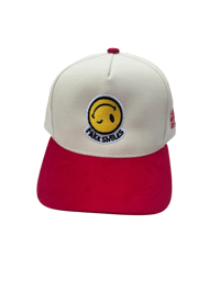 Image 1 of cream and red SnapBack sude brim