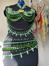 Image 3 of Crystal Bra + Layered Waist Chain Wrap