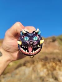 Image 9 of Electrumagenta Oni Cat Pendant # 3