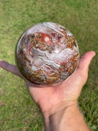 Image 17 of Amethyst With Mexican Lace Agate Sphere #651