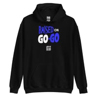 Image 1 of LOVEDCGOGO "RAISED ON GOGO - REVERSE TRUED" Black Unisex Hoodie
