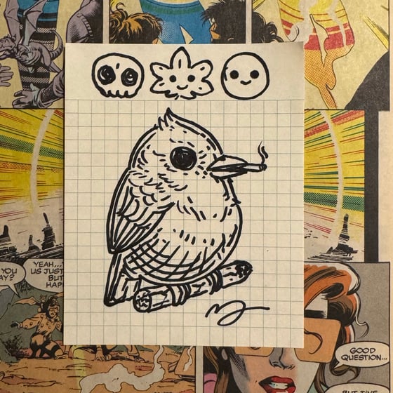 Image of Fat Bird Sharpie Sketch #80
