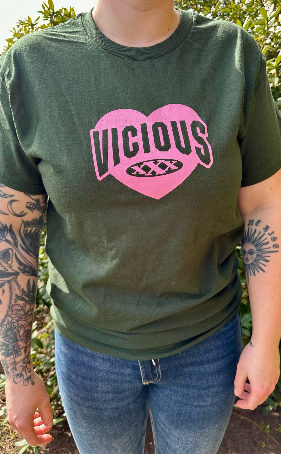 Image of FOREST GREEN SHIRT - NO VICIOUS NO PARTY 💖