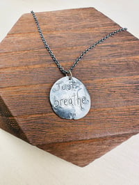 Image 2 of just breathe sterling silver pendant necklace