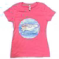 Image 2 of Hot Pink Women’s Cut OUTTATHINAIR Logo T-shirt