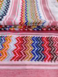 Image 5 of White and Multicolour Jordanian Keffiyeh