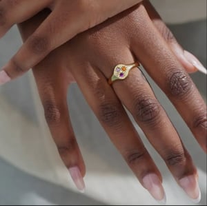 Image of Junk Jewels Starburst Adjustable Signet Ring