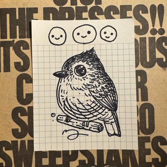 Image of Fat Bird Sharpie Sketch #262