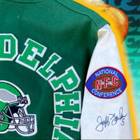 Image 5 of 💎ViNTaGe💎 AuToGRaPHeD JeFF FeaGLeS PHiLaDeLPHiA EaGLeS 🦅  CHaLK LiNe LeTTerMEN JaCKeT🧥